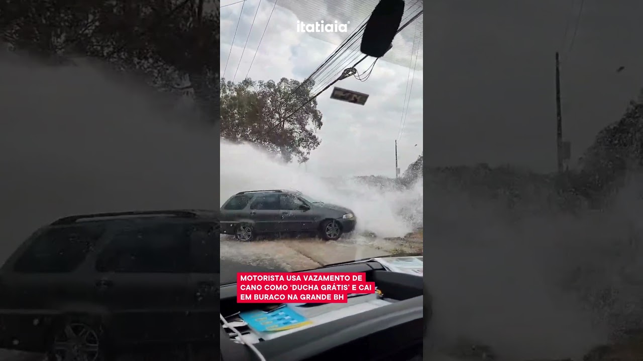 MOTORISTA “ESPERTÃO” TENTA USAR VAZAMENTO COMO 'DUCHA GRÁTIS' E CAI EM BURACO NA GRANDE BH
