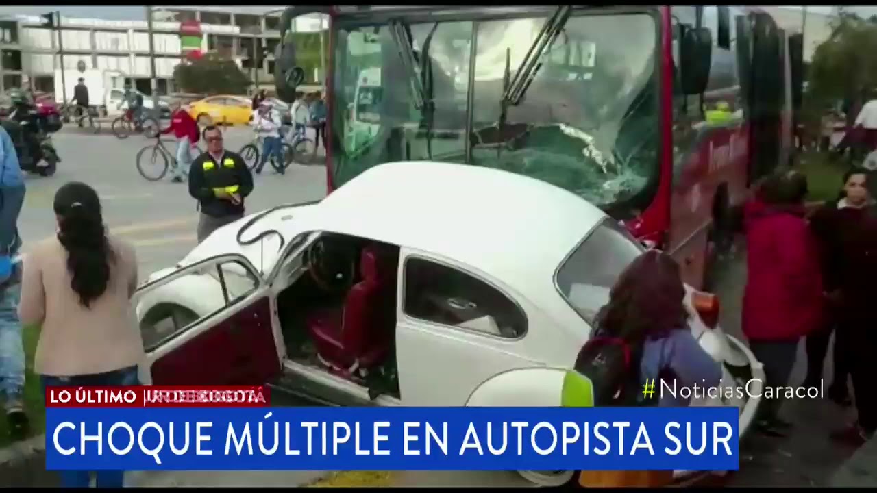 Accidente de Transmilenio y cuatro carros en el sur de Bogotá | Noticias Caracol