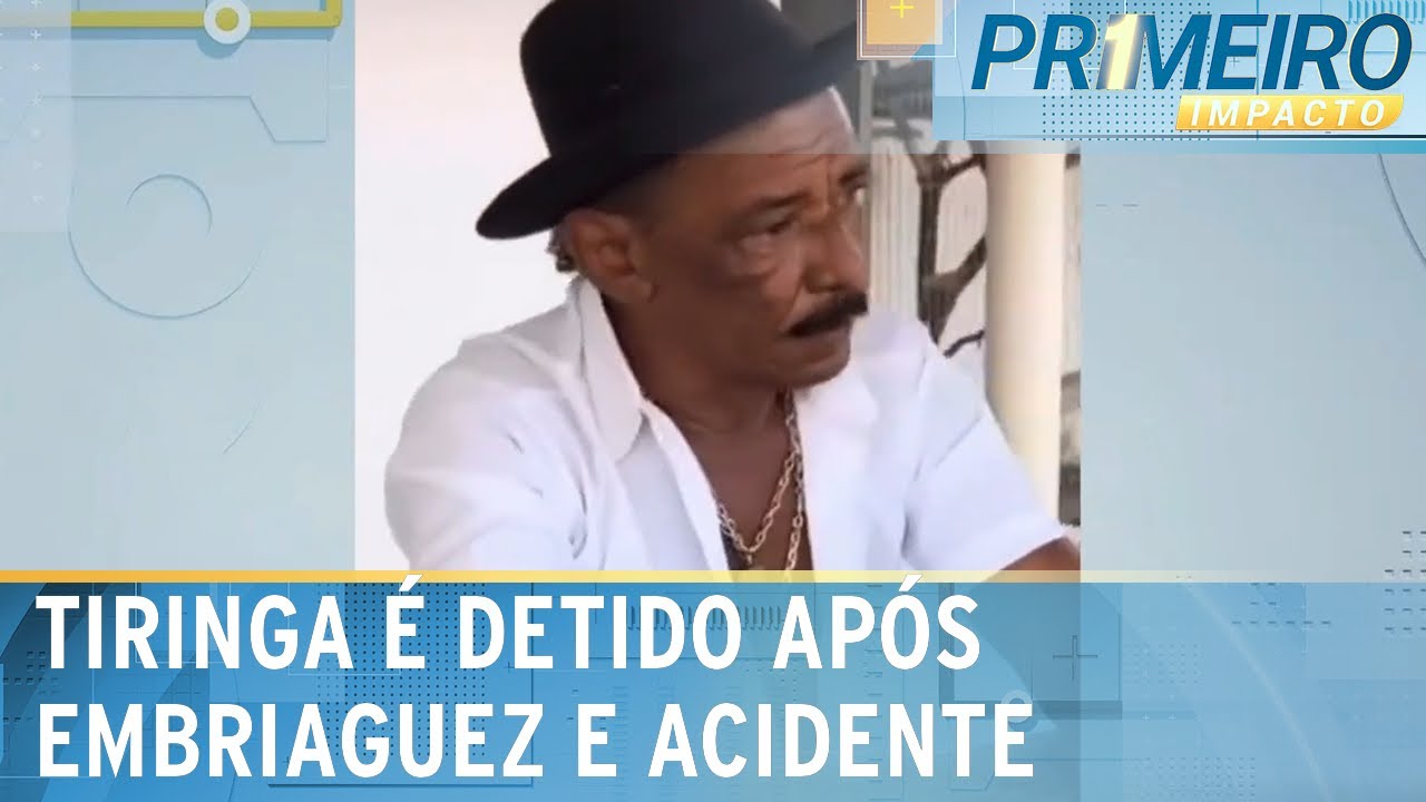 Humorista Tiringa dirige embriagado, bate em carros e é detido | Primeiro Impacto (23/11/23)