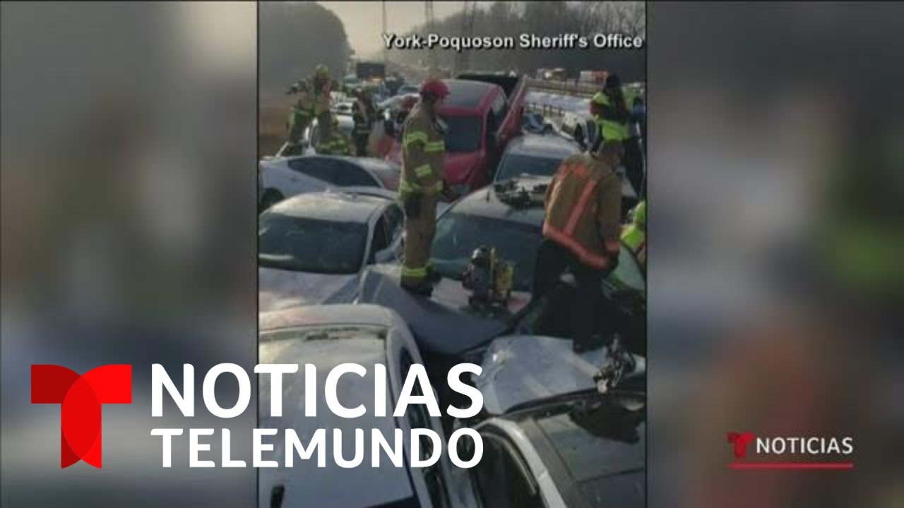 Hielo y la neblina causa choque múltiple de 69 carros en Virginia | Noticias Telemundo