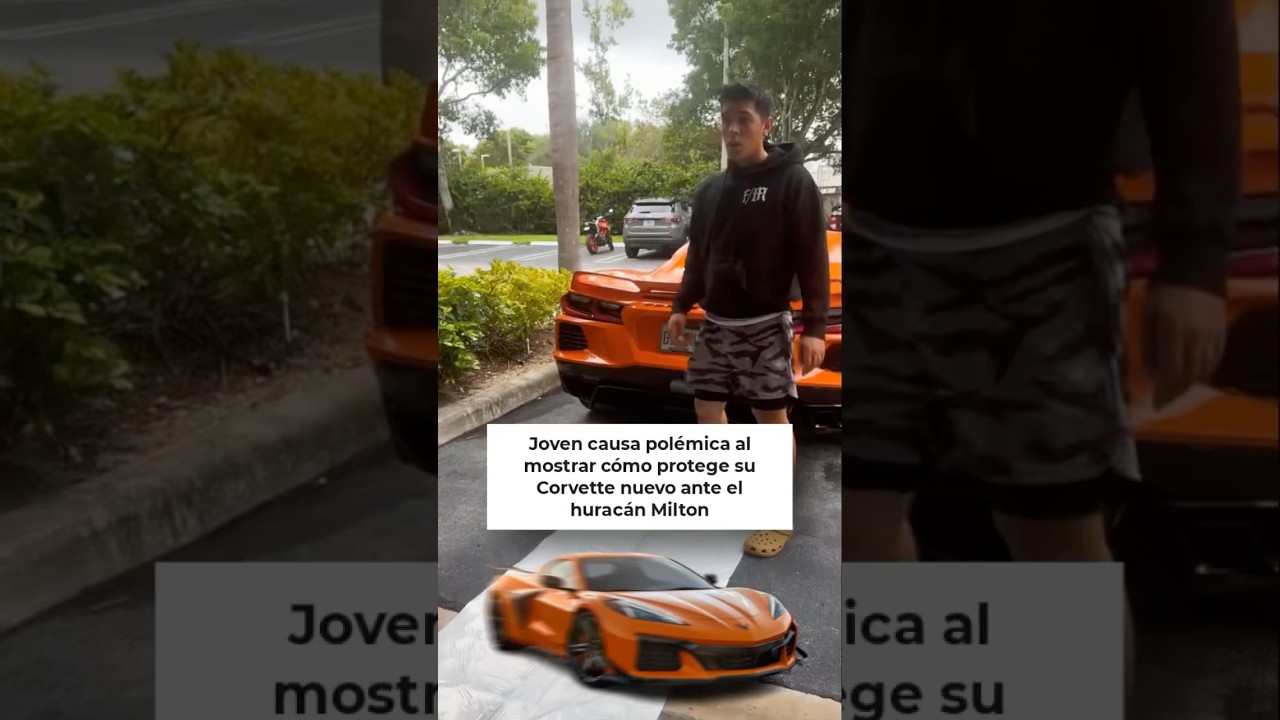 Joven es criticado por cómo protege su Corvette nuevo ante lluvias. ⛈️🏎️🇺🇸 #noticias #shortviral