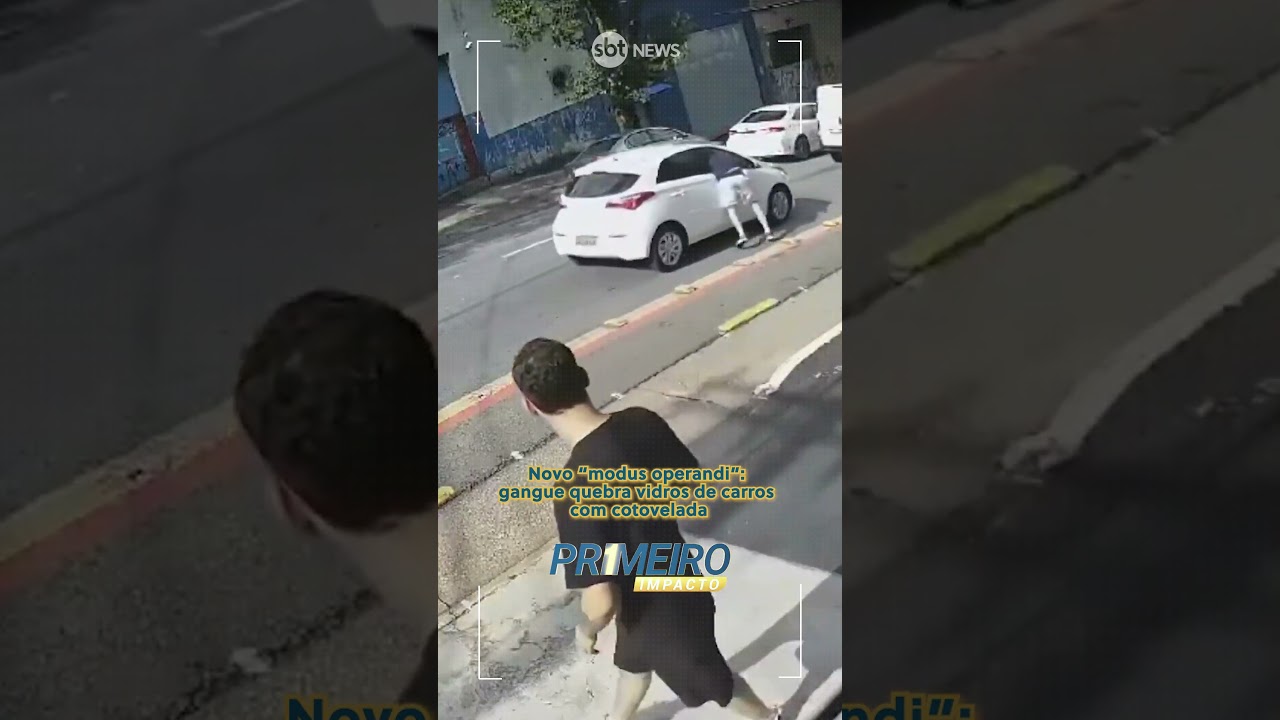 Novo modus operandi: gangue quebra vidros de carros com cotovelada