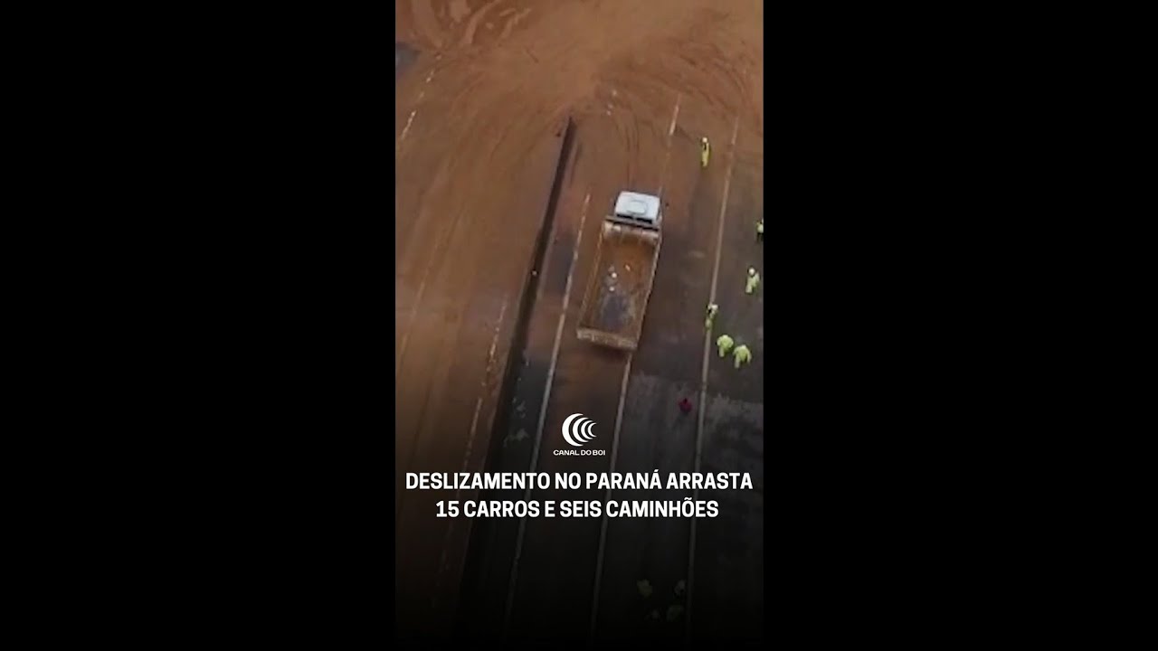 Deslizamento no Paraná arrasta 15 carros e seis caminhões