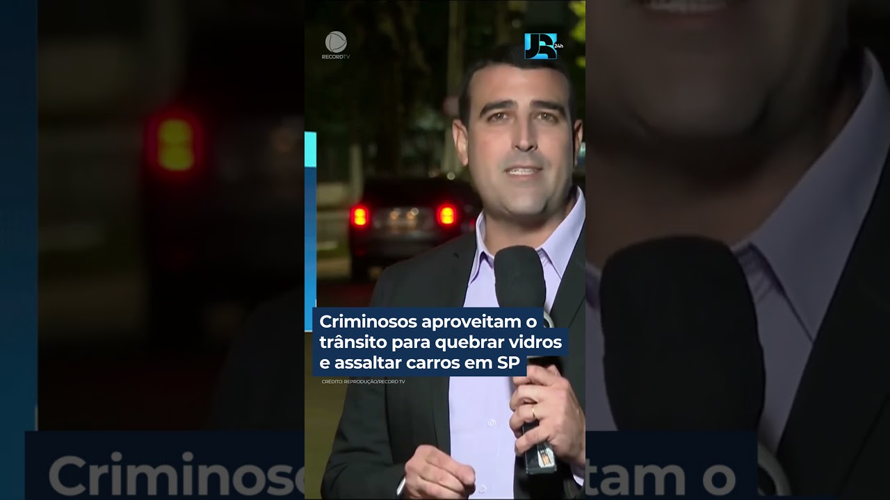 Criminosos aproveitam o trânsito para quebrar vidros e assaltar carros em SP #shorts