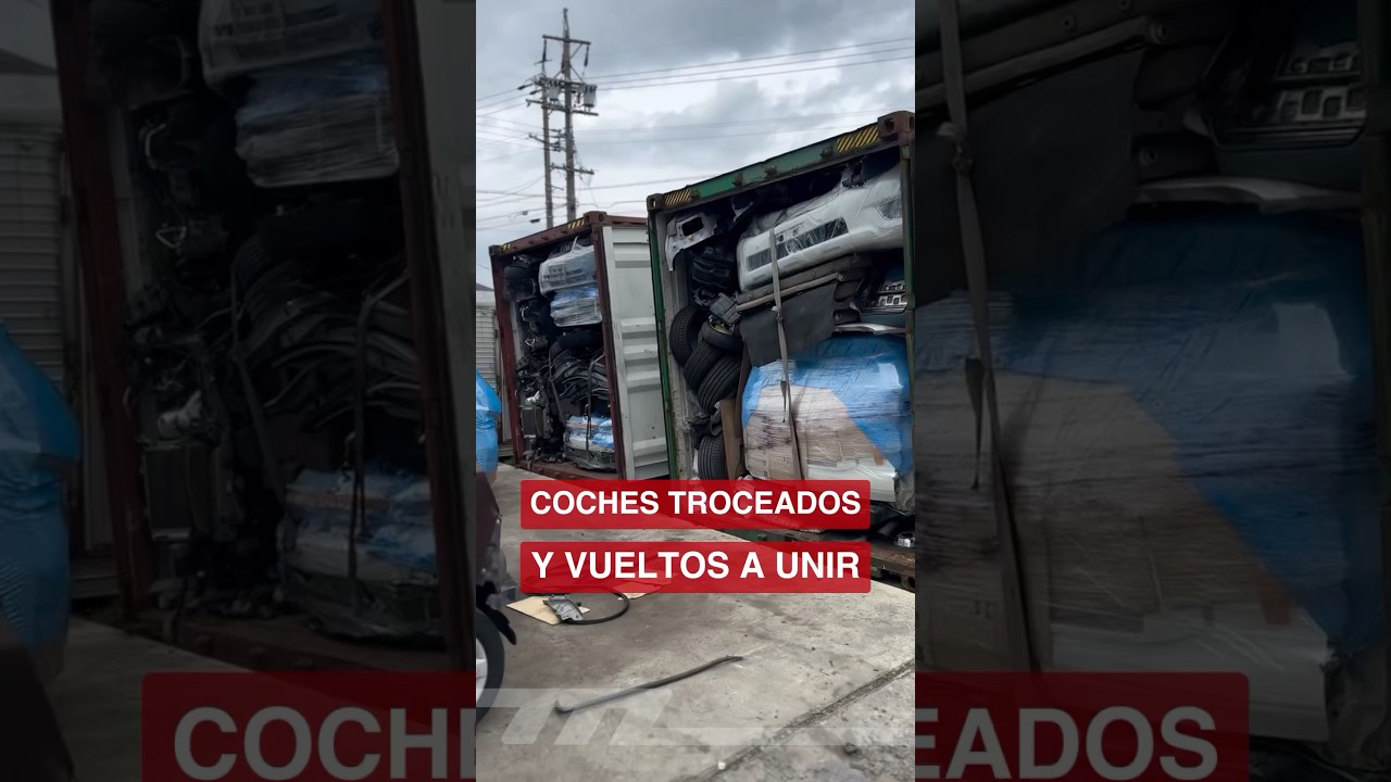 Coches partidos en trozos y vueltos a unir para venderlo en otros países #japon #emiratos #africa