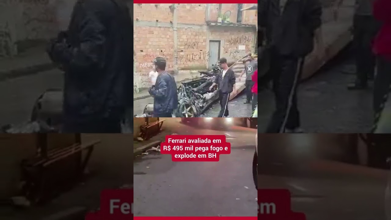 Ferrari pega fogo e explode em BH #uolcarros #carros #shorts #Ferrrari
