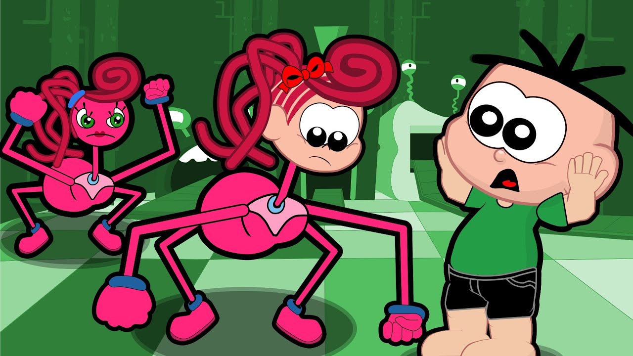 Cebolinha e Cascão em Mônica Virou Mommy Long Legs – Poppy Playtime Capitulo 2