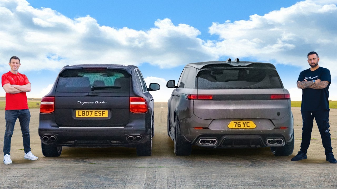 Meu Porsche ANTIGO vs Range Rover NOVO do Yianni: CORRIDA DE ARRANCADA V8!