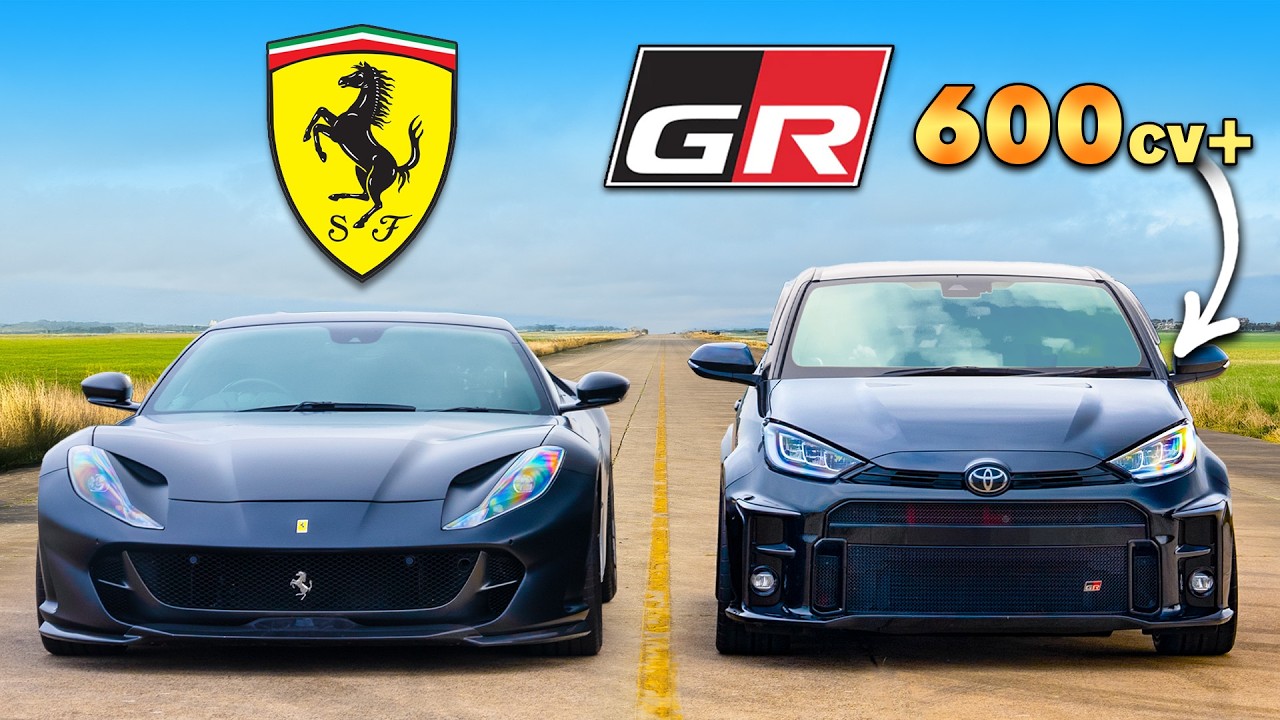 Ferrari V12 vs GR Yaris Tunado de 3 cilindros: CORRIDA DE ARRANCADA